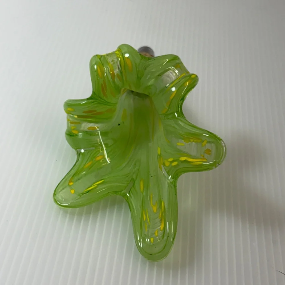 Bombay Company GREEN LILY Hand Blown Glass Flower‎ Wine Bottle Stopper